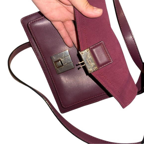 Ted Baker London Burgundy Crossbody Leather Purse - Picture 3 of 7